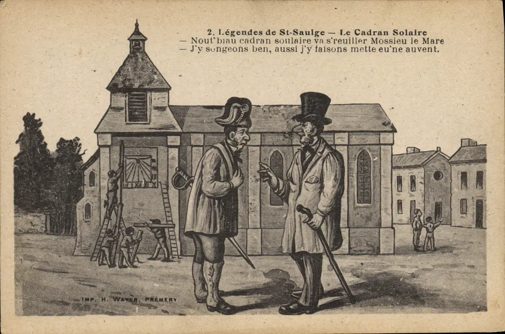 St-Saulge — Legenden von St-Saulge — Der Sonnenuhr — IMP. H. WAYER, PRÉMERY - Vorderseite