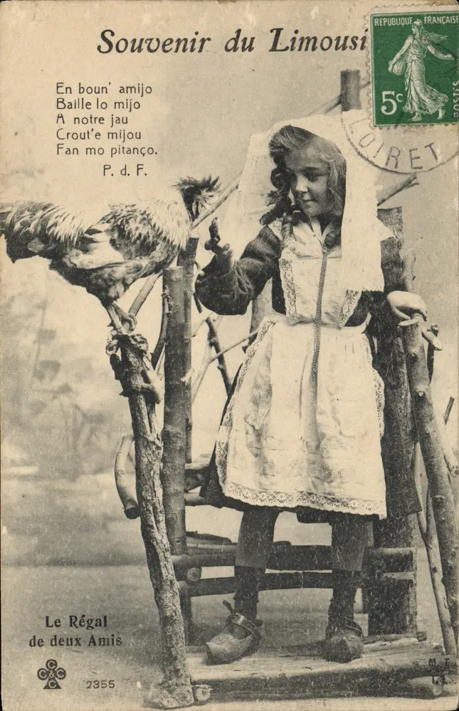 Mulher e galinha — Limousin — Le Régal de dois Amigos n°2355 - Frente