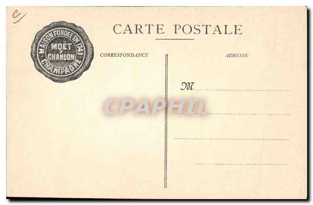Moët & Chandon — Weinabfüllung — Verleger: Moët & Chandon, Épernay - Rückseite