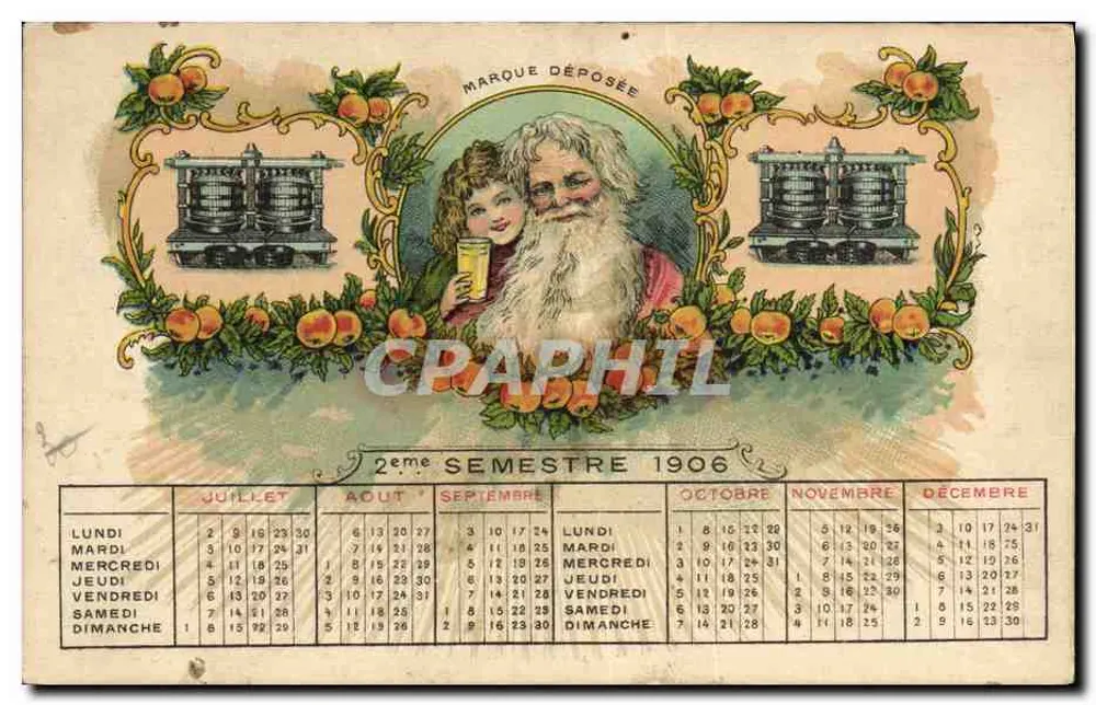 Kalender — 2. Halbjahr 1906 — Markenrecht — Nouvelles Cidreries Belges - Vorderseite