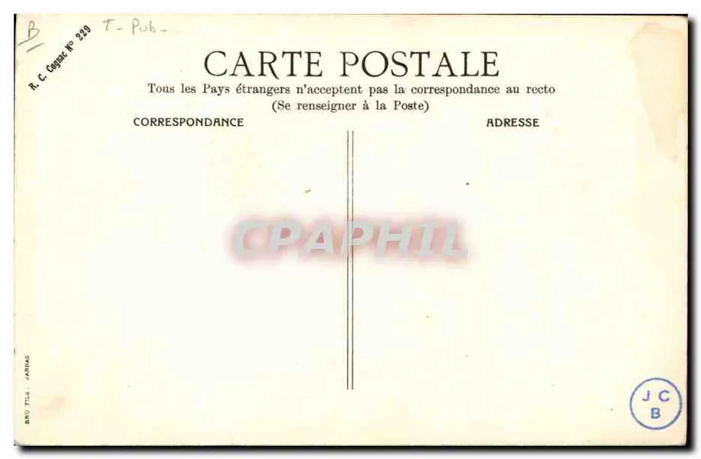 Cognac Bisquit — Publicidade para o cognac Bisquit Dubouché & Cie — editor R.C. Cognac, n° 223 - Verso