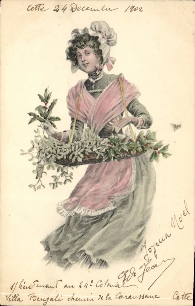 Junge Frau im Weihnachtskostüm — Cette — E. S. W. Serie 106 - Vorderseite