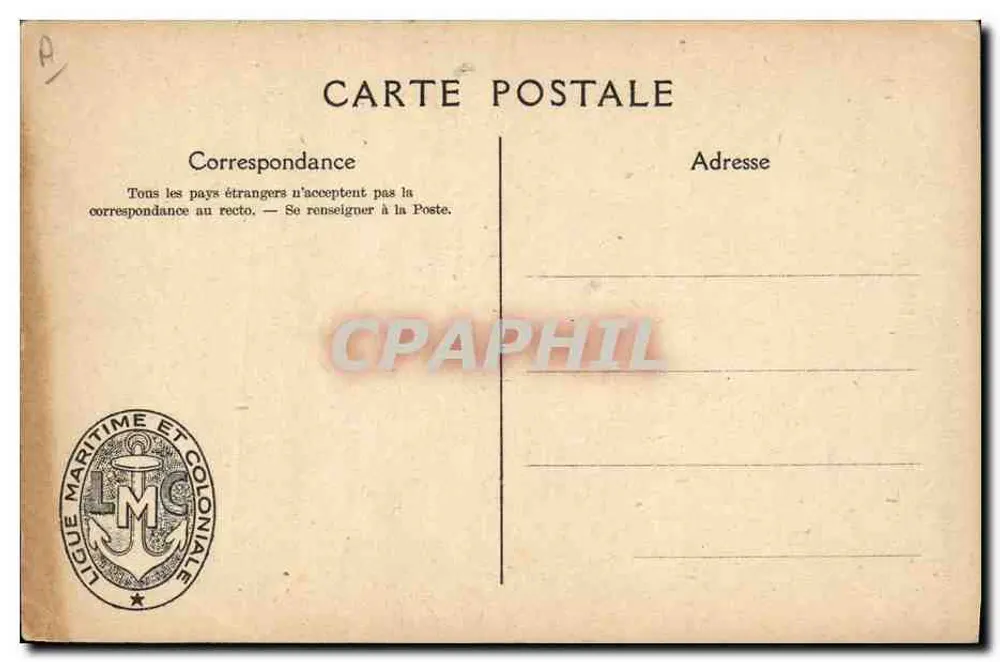 Marine Militär — Schlachtschiffe der Flotte — Französische Maritime und Kolonialliga, Paris - Rückseite