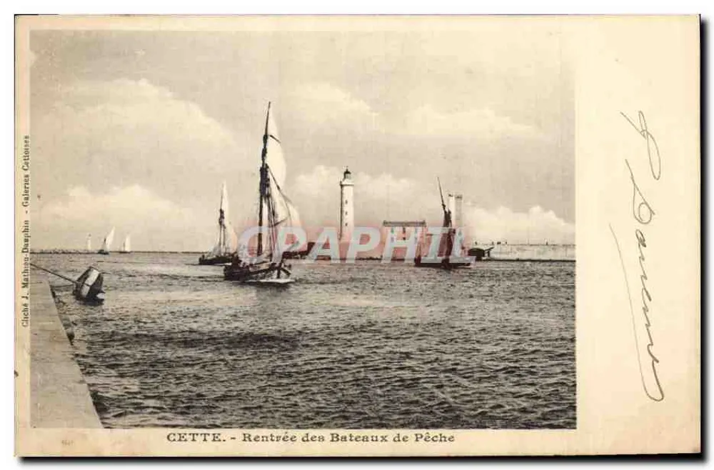 CETTE - Regreso de las embarcaciones de pesca — Giebld J. Mathias Draaphin - Galeries Cattier - Anverso
