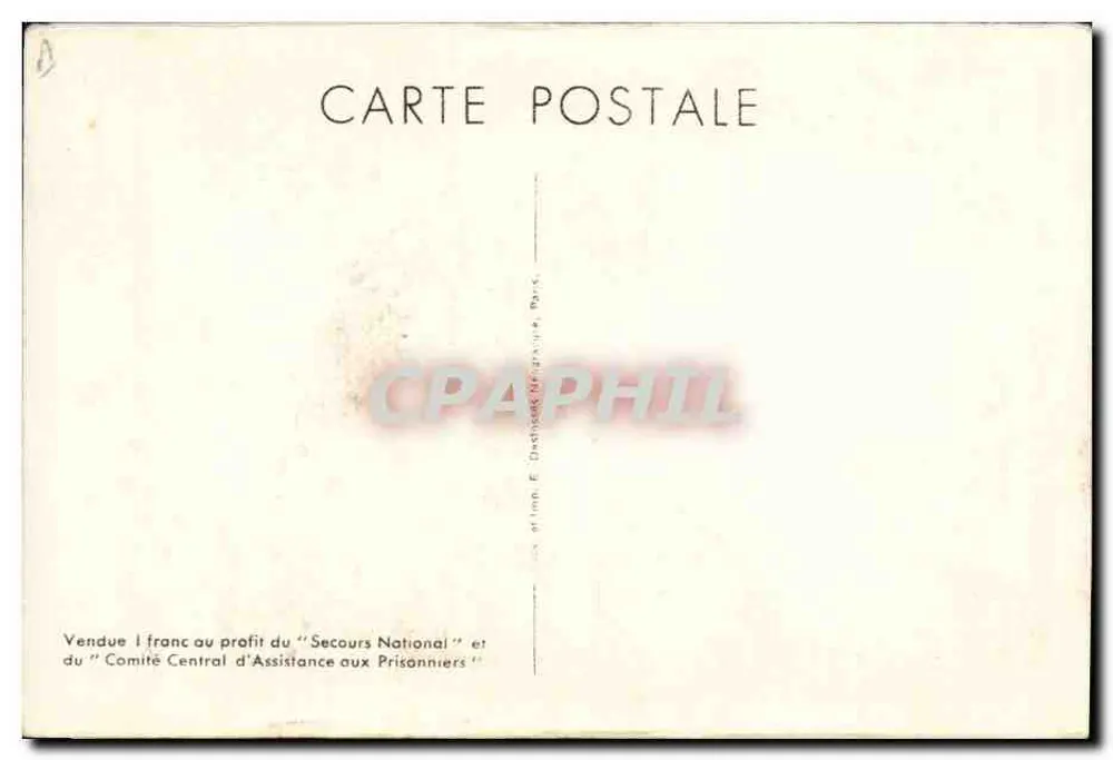Philippe Pétain — portrait en uniforme avec citation — éditeur E. Deschasse, Paris, n° V.2097 - Verso