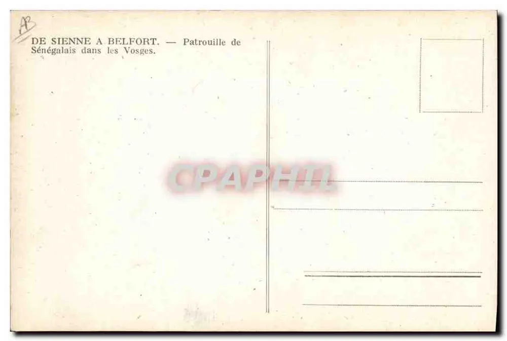 Senegalesen in den Vosges — Patrouille der Senegalesen in Belfort - Rückseite