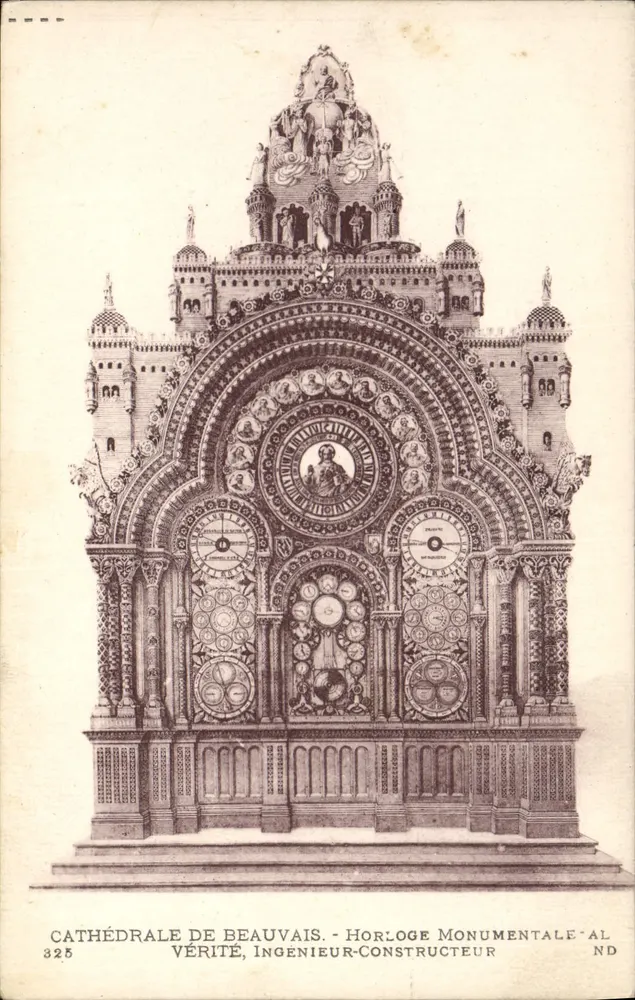 Kathedrale von Beauvais — Monumentale Uhr — Vérité, Ingenieur-Bauherr - Vorderseite