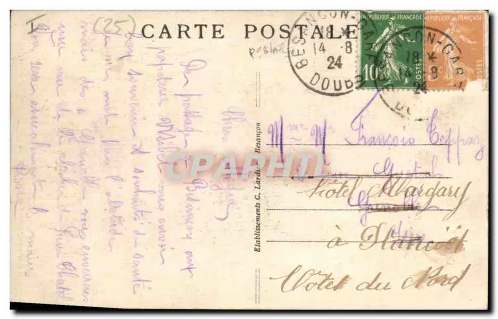 Besançon — Relógio Astronômico — Editor não visível - Verso