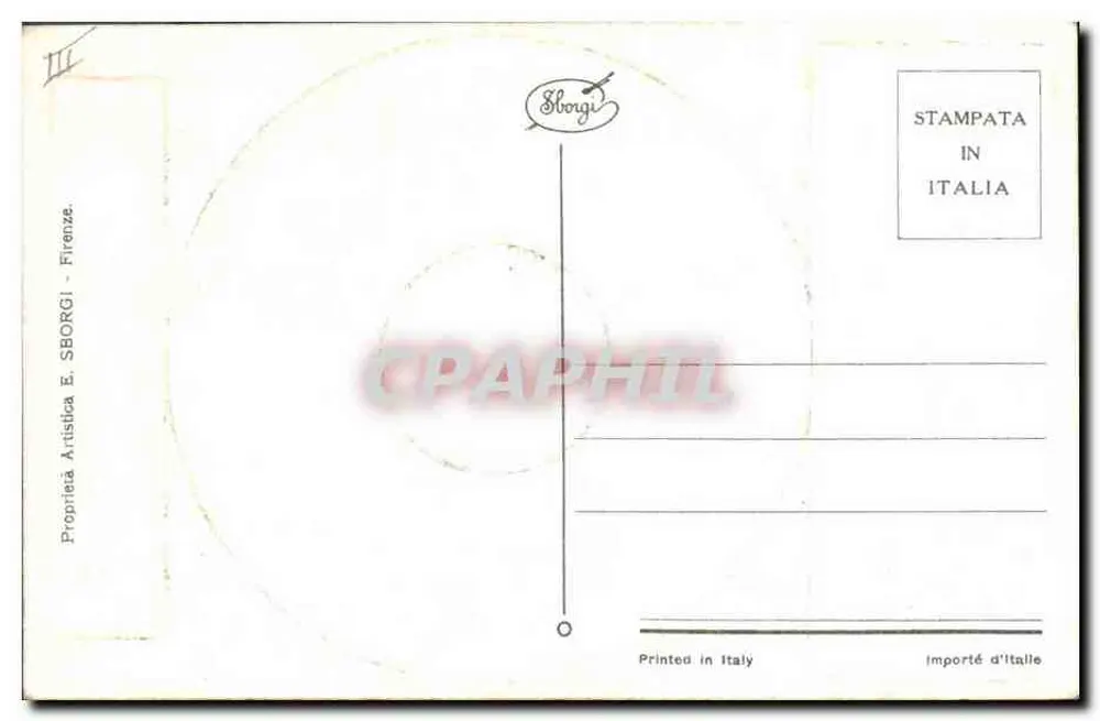Carta postal de boas-vindas para o ano novo — calendário dos dias da semana — editor Sborgi, Florença - Verso