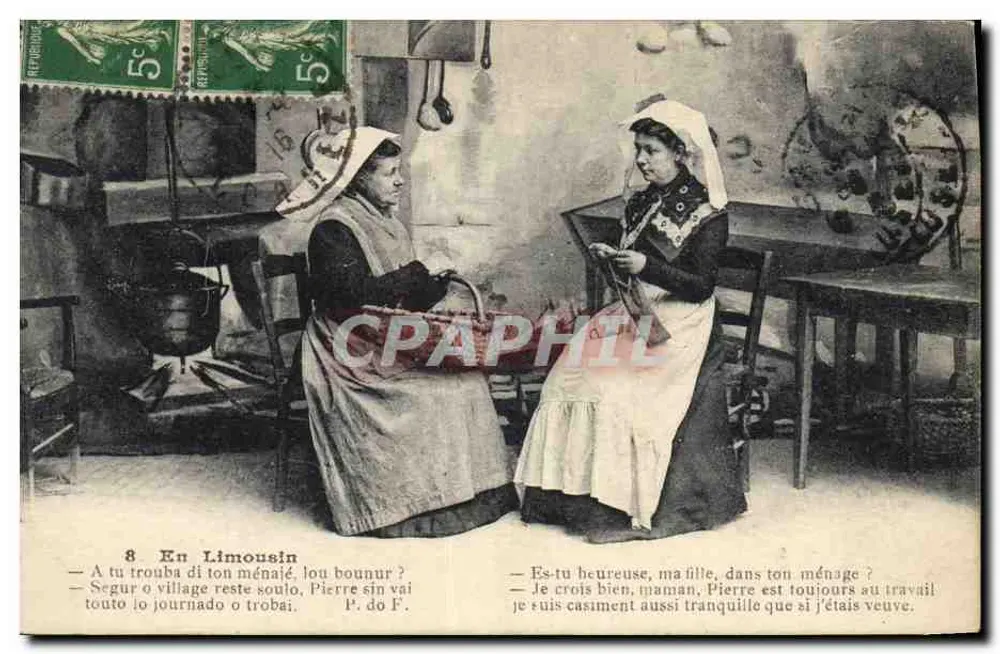 Duas mulheres em conversa — Limousin — editor não identificado, n° 8 - Frente