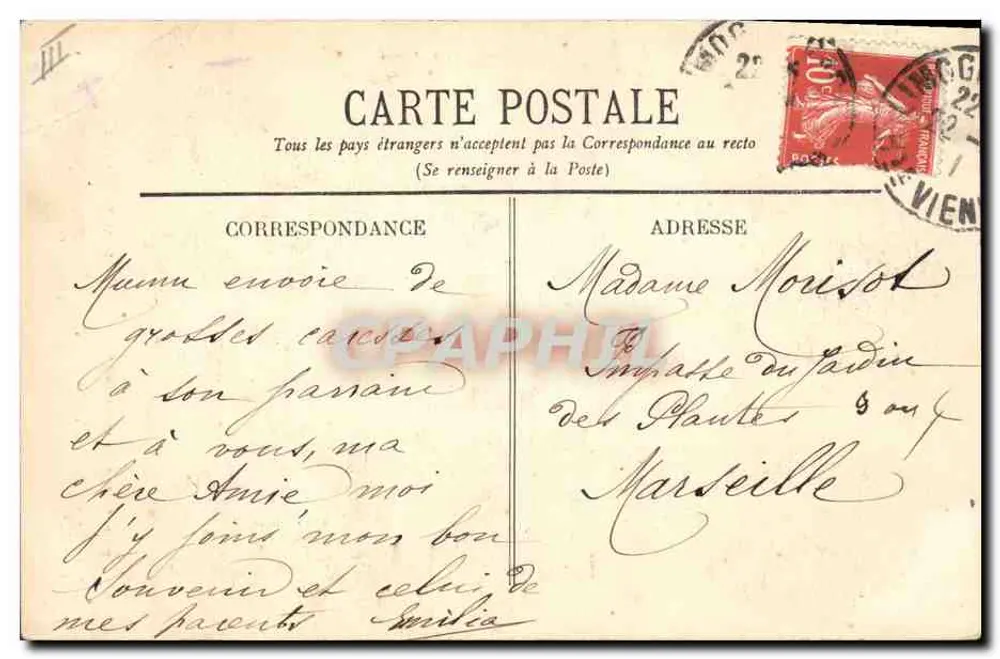 Les Petits Limousins — scène de deux enfants en costume local, éditeur R. Harvati - Verso
