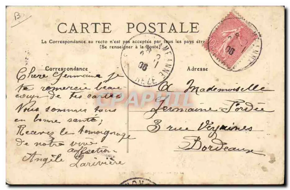 Bergbauernfrau — Serie 'Die Bauern des Zentrums' — Phototype Bessot et Guionite, Brive - Rückseite