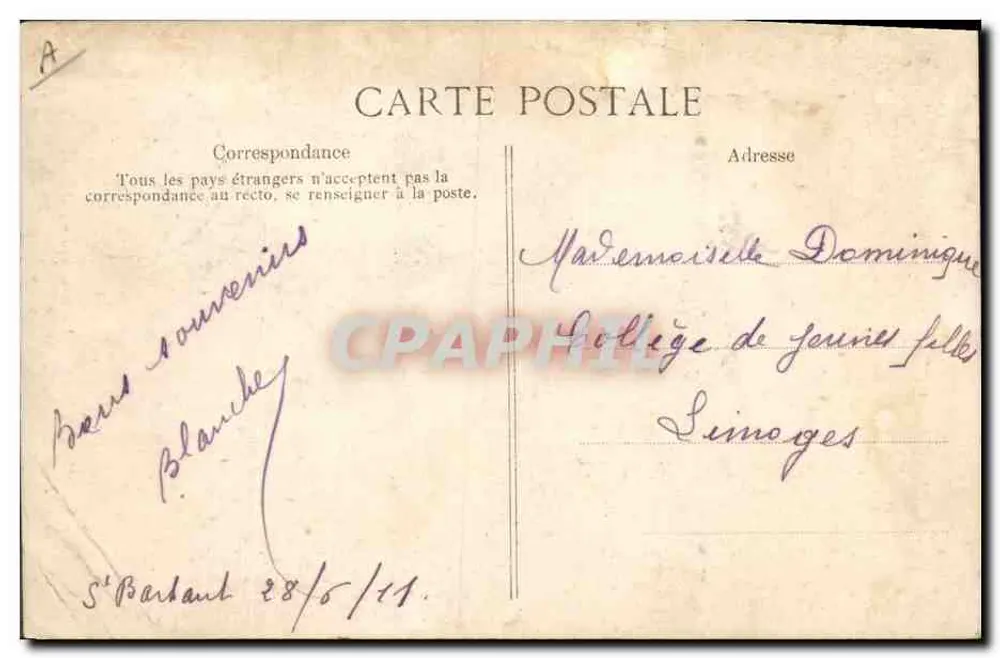 Lou Limousi — Scène de rue avec quatre personnages — éditeur HM, n° 666 - Verso