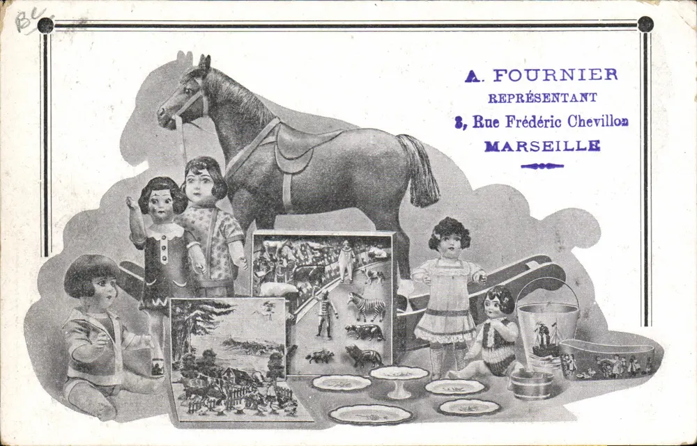 Spielzeug und Haushaltsartikel — illustrierte Sammlung — A. Fournier, Vertreter in Marseille - Vorderseite