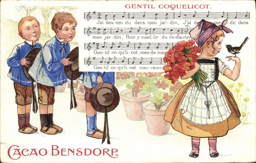 Kinder und Mohnblume — GENTIL COQUELICOT — Cacao Bensdorp - Vorderseite