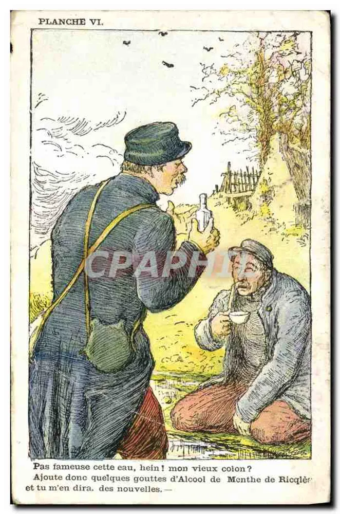 Alcool de Menthe de Ricqlès — Publicidade e cena humorística — PlANCHE VI - Frente