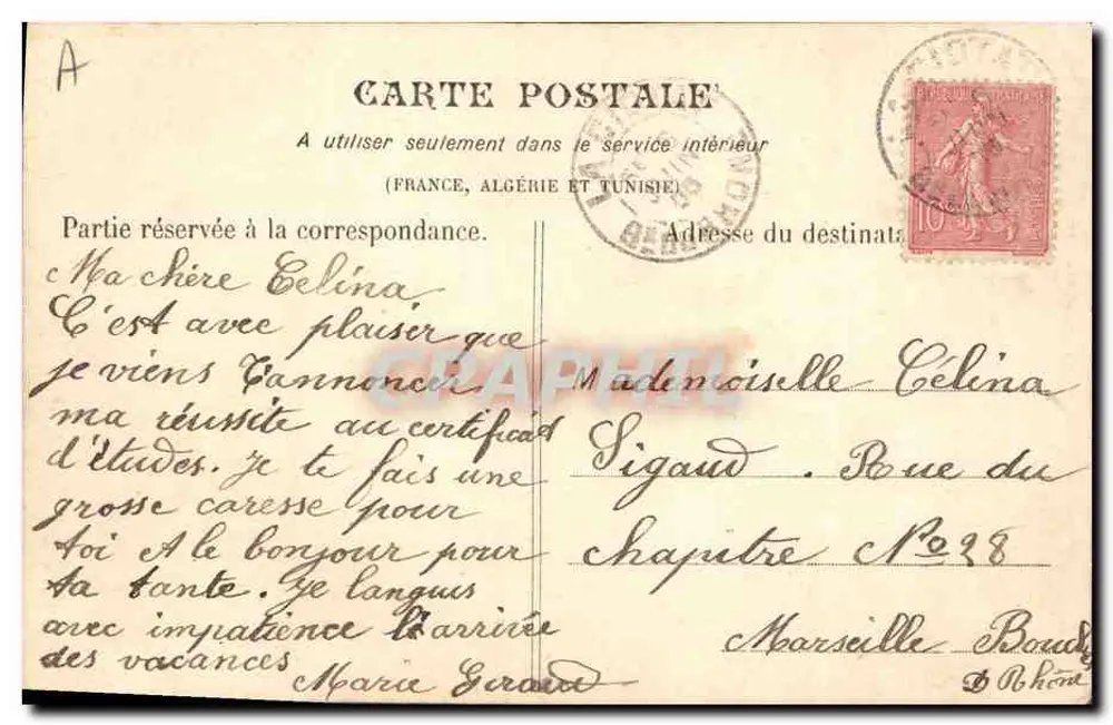 Frau im Frühjahrskleid — M. Rousseau, La Ciotat — Place de l'Église - Rückseite