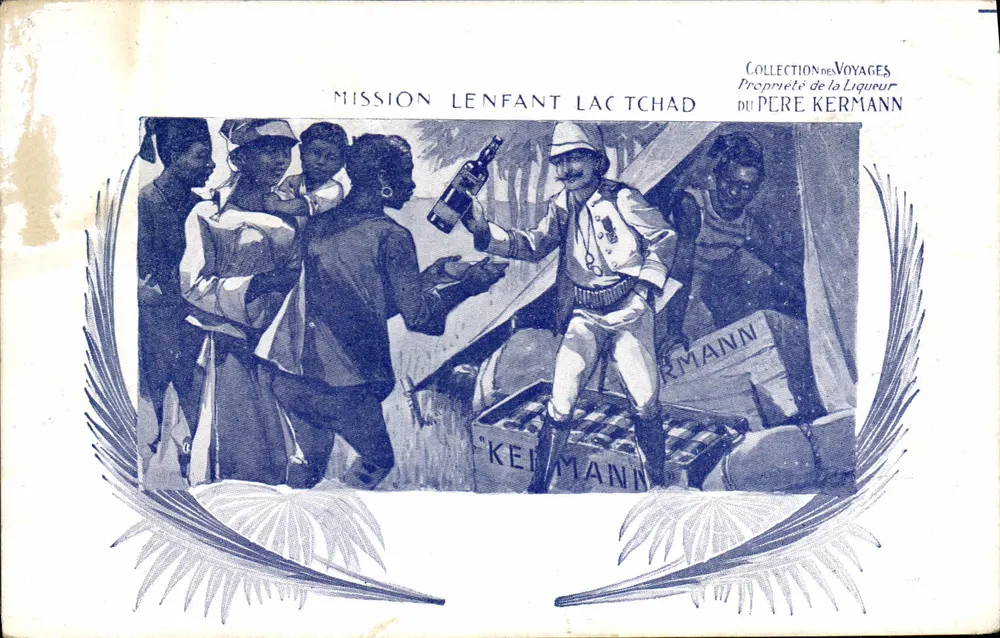Mission Lenfant Lactchad — scène de distribution de liqueur — éditeur Kermann - Frente