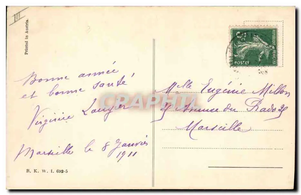 Zwei junge Mädchen mit Rosen — Verlag Schöll — Nr. III - Rückseite