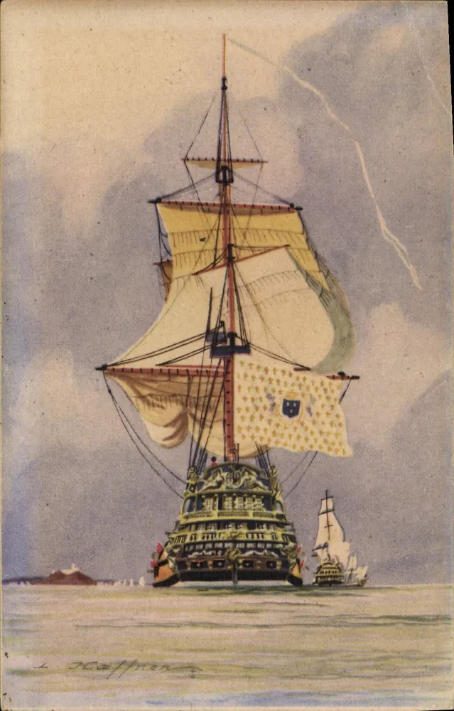 Ankunft einer Flotte am Ankerplatz — 17. Jahrhundert — L. Haffner - Vorderseite