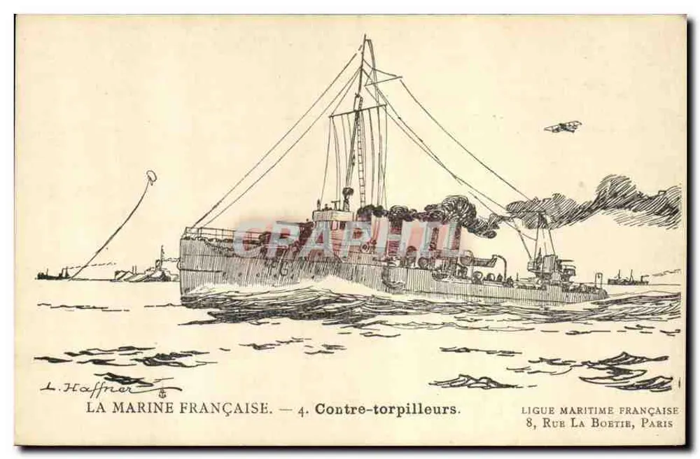 Die Französische Marine — 4. Zerstörer — Französische Maritime Liga - Vorderseite