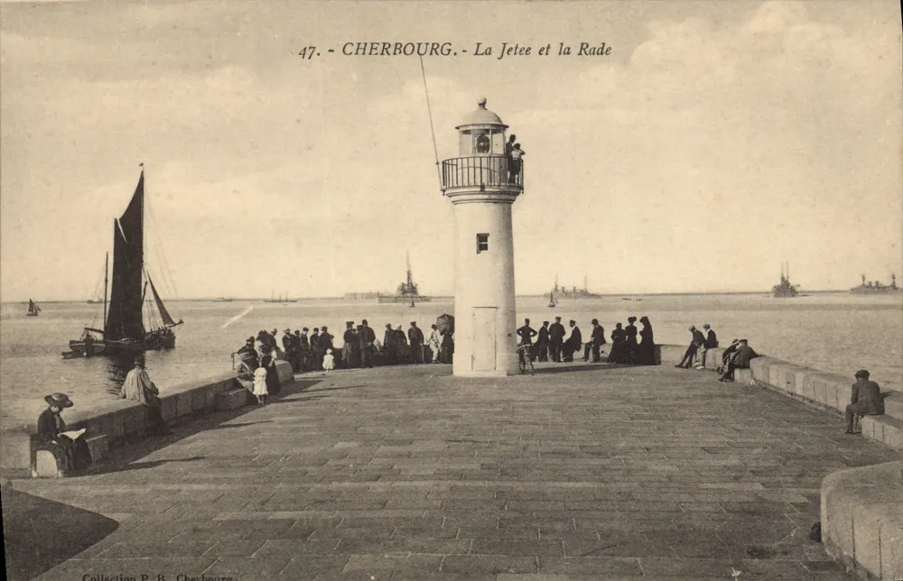 Cherbourg - A Pontão e a Baía — Coleção P. B. Cherbourg, n°47 - Frente