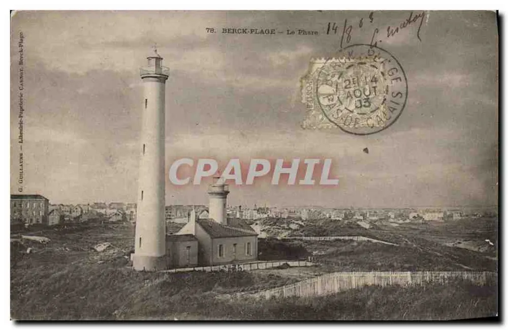Berck-Plage — O Farol — G. Guélaudre, série 78 - Frente