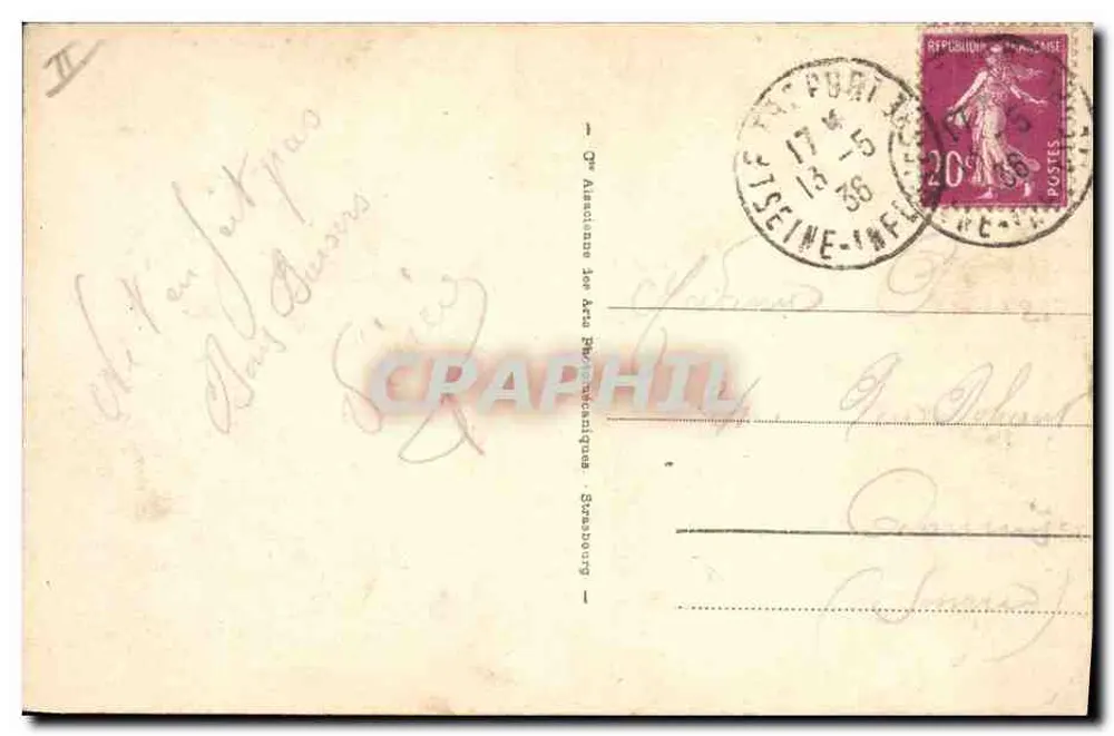 Le Tréport — Der Leuchtturm der Mole — Kontrastlicht-Effekt, Verlag 'Op. Alsaciens des Photographiques, Straßburg', n° 59 - Rückseite