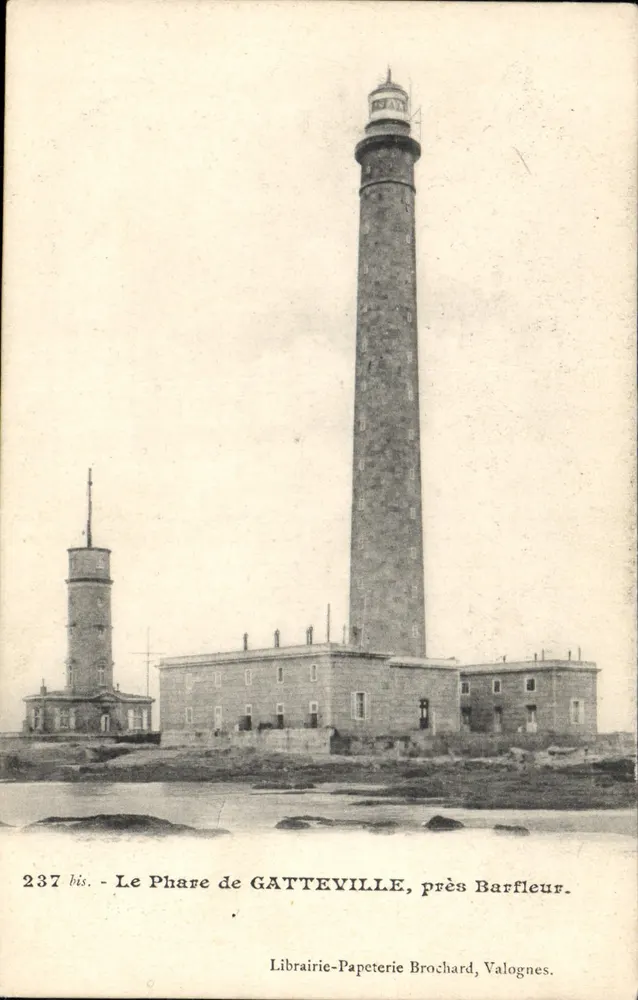 El Faro de GATTEVILLE, cerca de Barfleur — Librería-Papelería Brochard, Valognes, n° 237 bis - Anverso