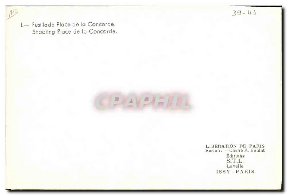 Place de la Concorde — Schuss — Éditions S.T.L. Issy-Paris - Rückseite
