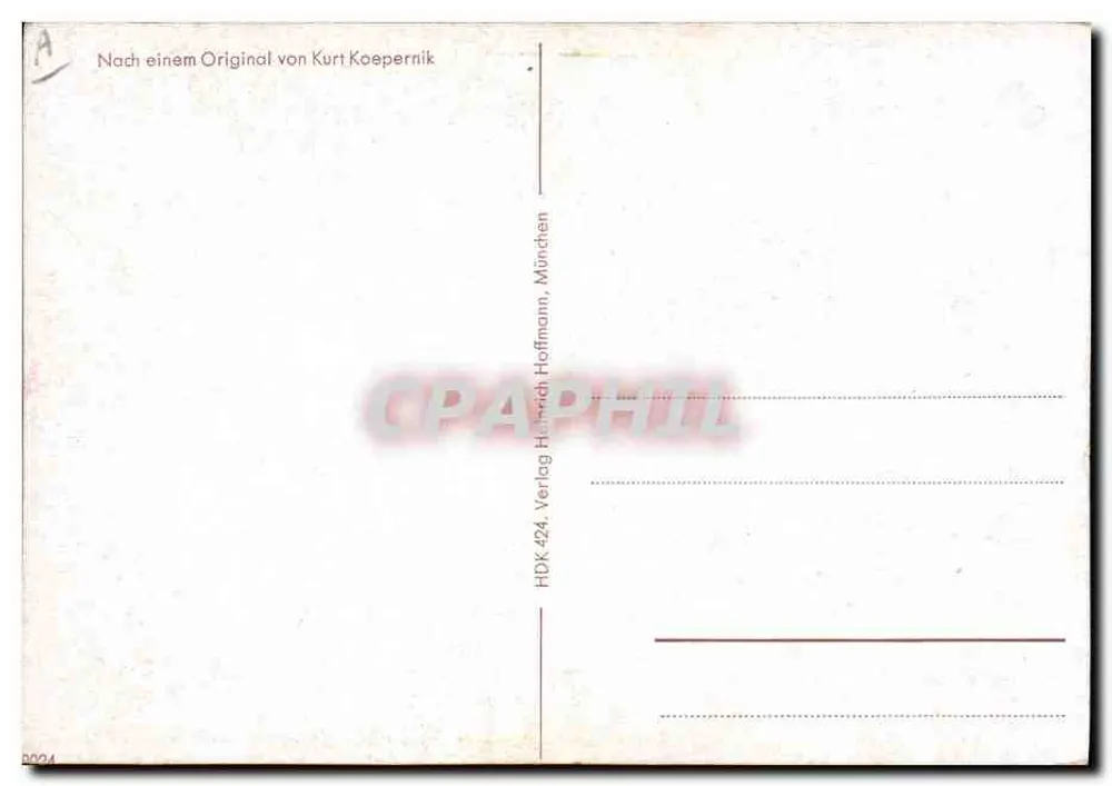 Retrato de Adolf Hitler — desenho — editor Hoffmann, München, n° HDK 424 - Verso