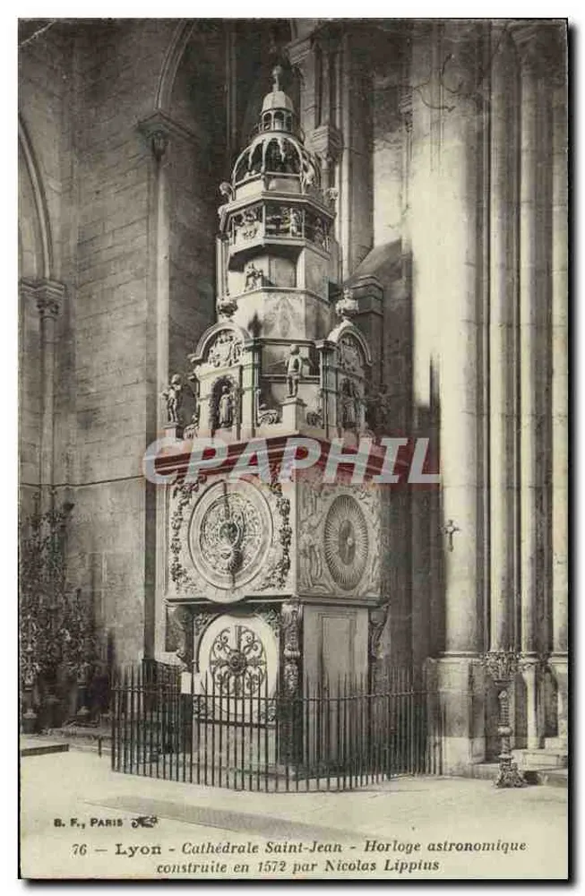 Lyon - Kathedrale Saint-Jean - Astronomische Uhr, erbaut 1572 von Nicolas Lippius - Vorderseite