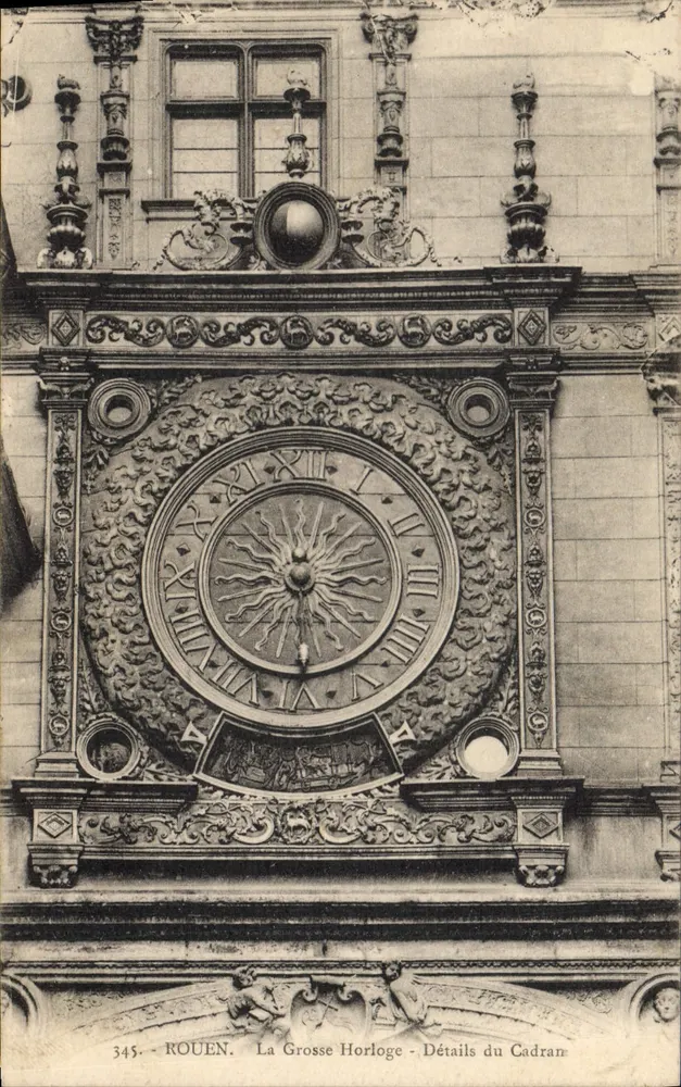 Rouen — A Grande Relógio — Detalhes do Relógio - Frente