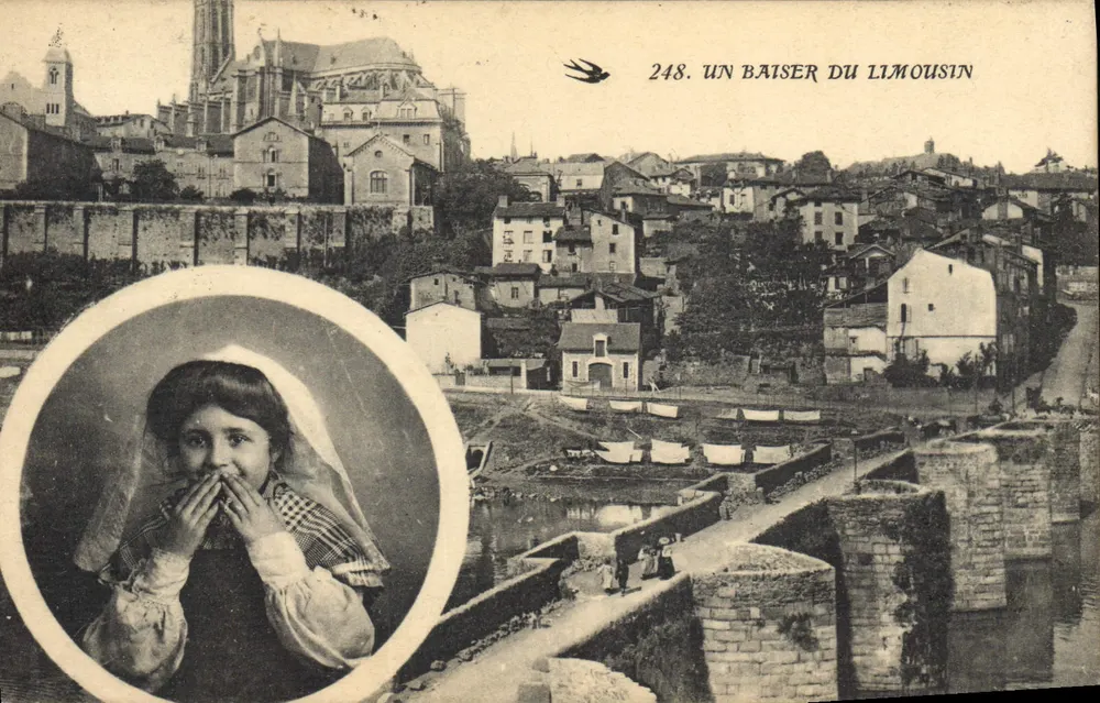 Limoges — Um beijo do Limousin — Editor não identificado, n° 248 - Frente
