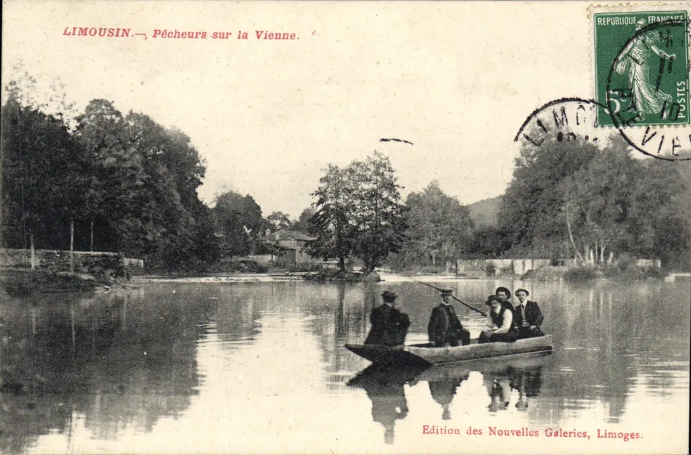 Limousin — Pescadores na Vienne — Edição das Novas Galerias, Limoges - Frente