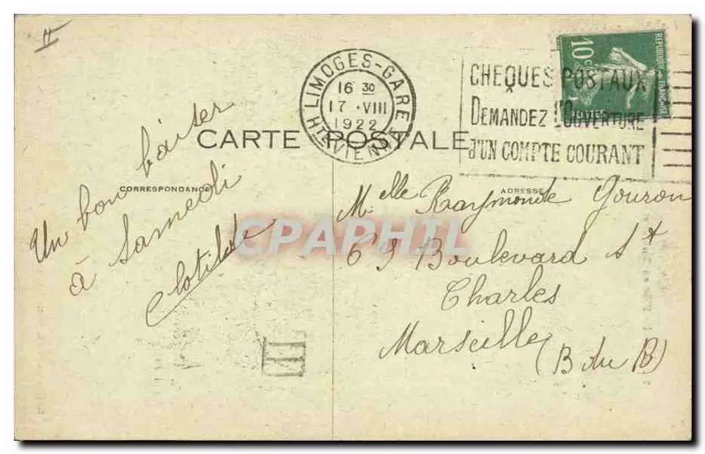 Niña en traje Limousin (Barbiehet) — Exposición Colonial de Marsella 1922 — Éd. du Courrier du Centre, Limoges - Reverso