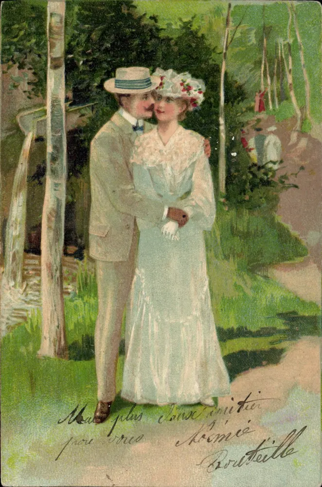 Liebespaar — Birkenwald — Verlag Bouteille, Serie 3010 - Vorderseite