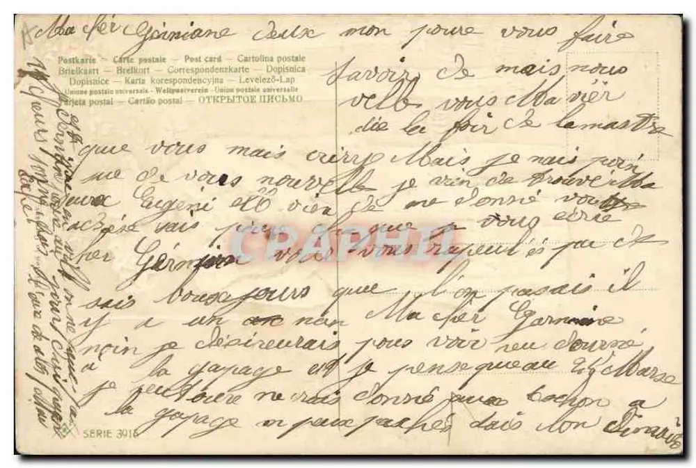 Liebespaar — Birkenwald — Verlag Bouteille, Serie 3010 - Rückseite
