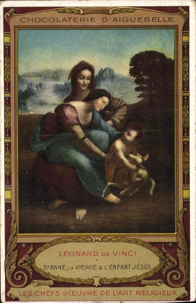 Święta Anna, Panna Maria i Dzieci Jezus — dzieło przypisywane Leonardowi da Vinci — Chocolaterie d'Aiguebelle - Awers