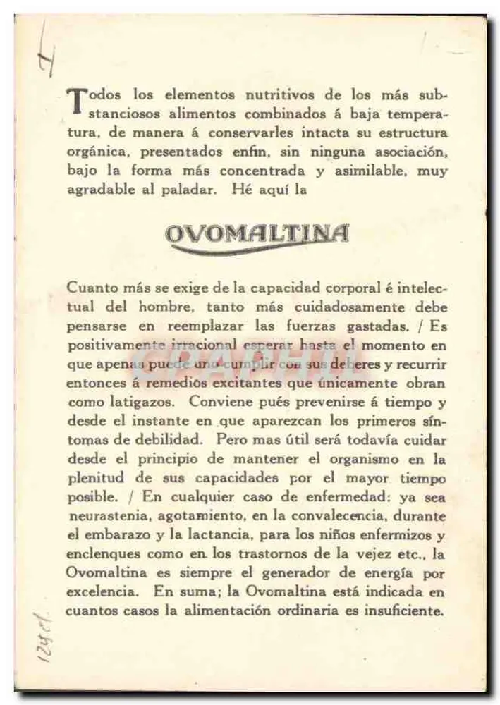 Mulher usando lenço vermelho — propaganda para Ovomaltina — Knapp Co. Inc. N.Y. - Verso