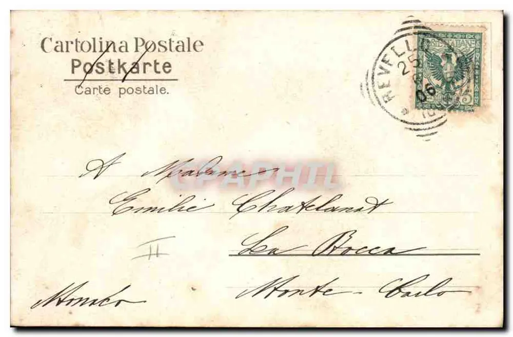 Pansées — cartão postal de Revellé — editor Cartolina Postale - Verso