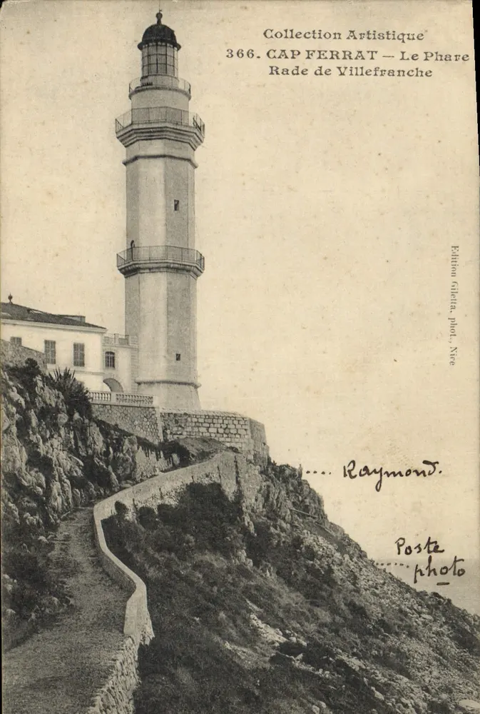 Cap Ferrat — O Farol — Baía de Villefranche — Coleção Artística n°366 — Edição Giletta, Nice - Frente