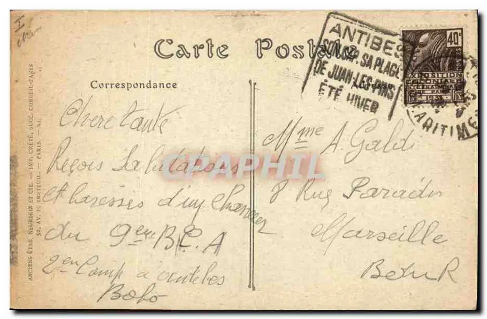 Antibes (Alpes-Maritimes) — Notre-Dame d'Antibes und der Leuchtturm von Garoupe — JNDhot, n°267 - Rückseite