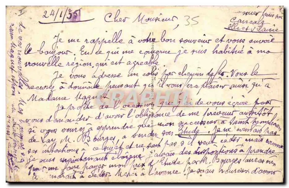 Cancale - Der Leuchtturm und die Houle-Damm — Antike Ansichtskarte n°4, Verlag ARA - Rückseite
