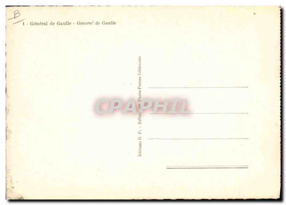 Geral de Gaulle — retrato militar — Edições O.P. - Distribuídas por Photo-Presses-Librairies - Verso