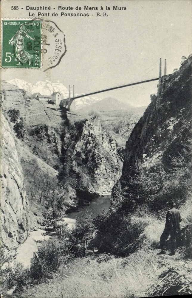 Dauphiné - Straße von Mens nach La Mure - Die Brücke von Ponsonnas - E.R. - Vorderseite