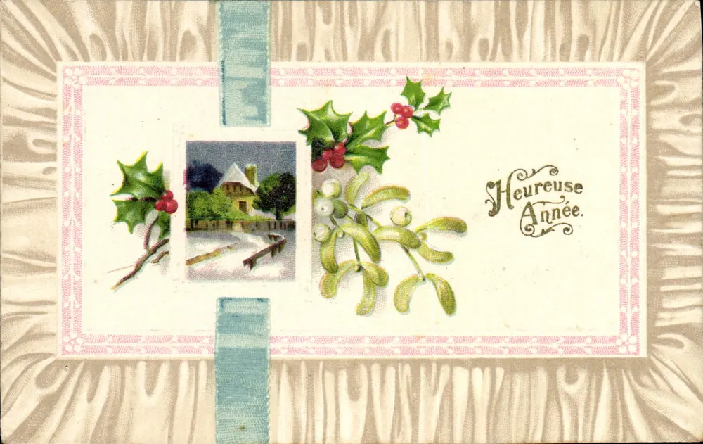 Ano Feliz — decorações de Natal — editor não visível - Frente