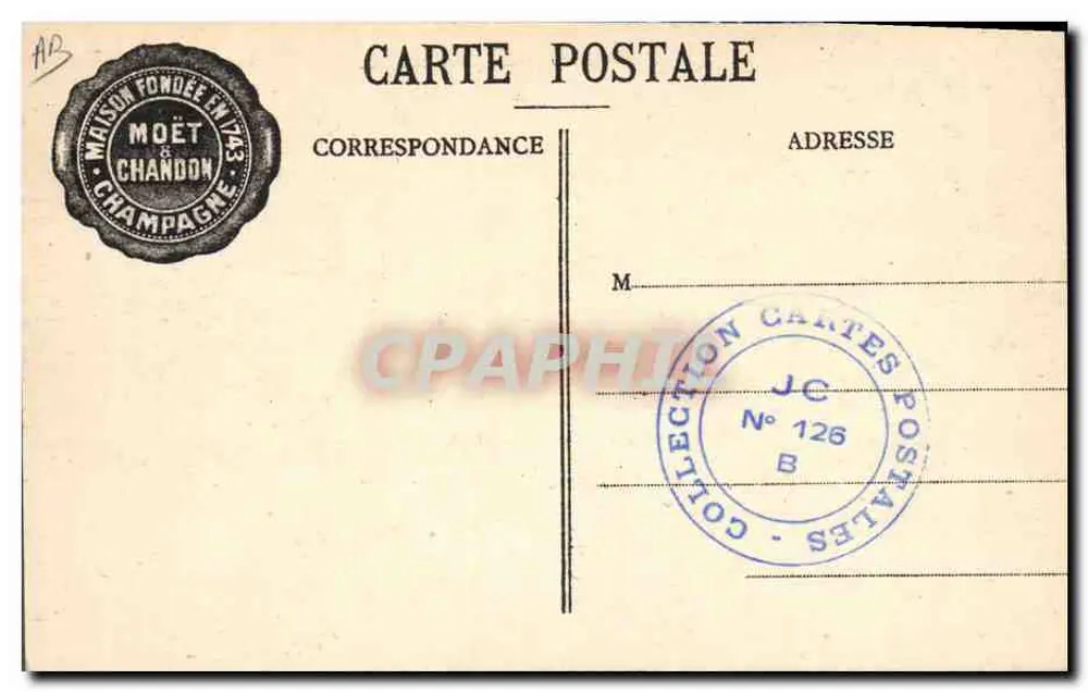 As Colheitas em Saran — Moët & Chandon — Pitel, Em. Chasque, Imp.-Edit., Epernay - Verso