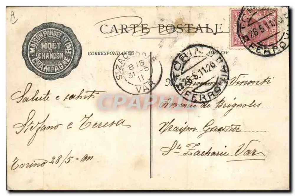 Druck — Ausstellung in Turin 1911 — Foto. Ch. - Druck. Ed. Epernay - Rückseite