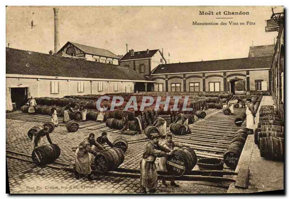 Moët et Chandon — Transport der Weine in Fässern — Verlag Ein Chocque, Épernay - Vorderseite